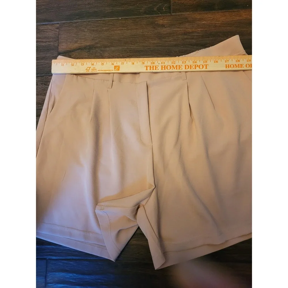 32Degrees Womens Pull On Shorts XL Orange Peach Pleated Elastic Waist‎ NEW 701